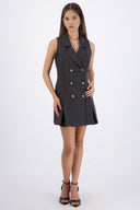 Vestido blazer tableado con botones