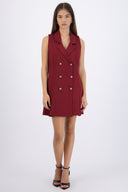 Vestido blazer tableado con botones