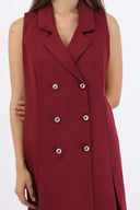 Vestido blazer tableado con botones