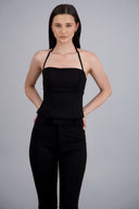 Top con cortes halter amarre