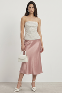 tube top with double sweetheart neckline polka dots