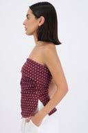 top tubo con dobles escote polka dots