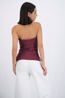 top tubo con dobles escote polka dots