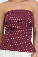 top tubo con dobles escote polka dots