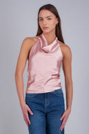 top halter cuello cascada