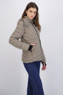 chamarra larga puffer capitonada
