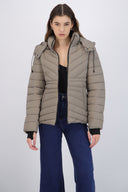chamarra larga puffer capitonada