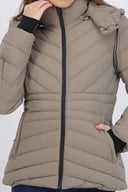 chamarra larga puffer capitonada