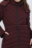 chamarra larga puffer capitonada