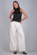 Pantalon sastre wide leg cinto a tono