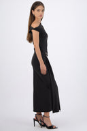 Vestido midi hombro caido detalle cadera
