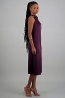 Vestido midi satinado hebilla irregular