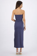 Vestido tubo doblez maxi polka dots