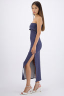 Vestido tubo doblez maxi polka dots