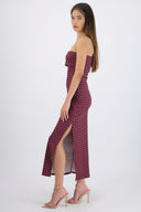 Vestido tubo doblez maxi polka dots