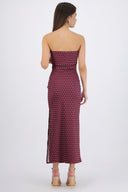 Vestido tubo doblez maxi polka dots