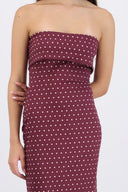 Vestido tubo doblez maxi polka dots