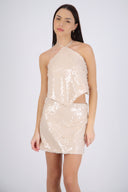 Top halter lentejuelas