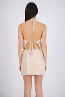 Top halter lentejuelas