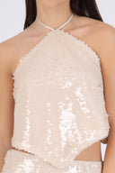 Top halter lentejuelas