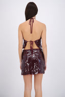 Top halter lentejuelas