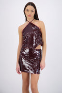 Top halter lentejuelas
