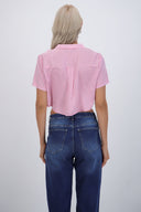 Camisa manga corta rayas satinada