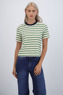 Tshirt rayas cuello contraste