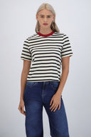 Tshirt rayas cuello contraste