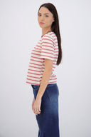 Tshirt rayas cuello contraste