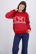 sueter navideño diseño moños