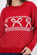 sueter navideño diseño moños