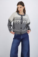 cardigan tejido navideño