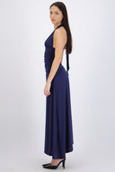 vestido maxi halter detalle drapeado