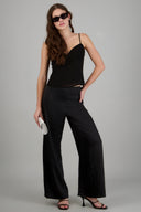 Pantalon satinado tiro alto