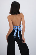 Top halter polka dots detalle brillos