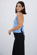 Top halter polka dots detalle brillos