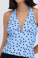 Top halter polka dots detalle brillos