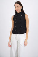 Top cuello alto botones