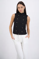 Top cuello alto botones