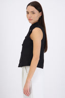Top cuello alto botones
