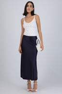 Falda midi lisa stretch