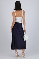 Falda midi lisa stretch