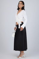 Falda midi lisa stretch