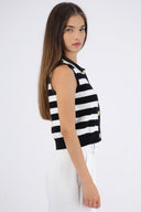Top tejido rayas botones