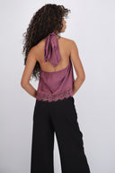 Top halter detalle encaje