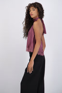 Top halter detalle encaje