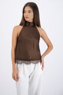 Top halter detalle encaje