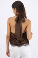 Top halter detalle encaje