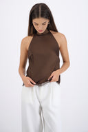 Top halter detalle encaje